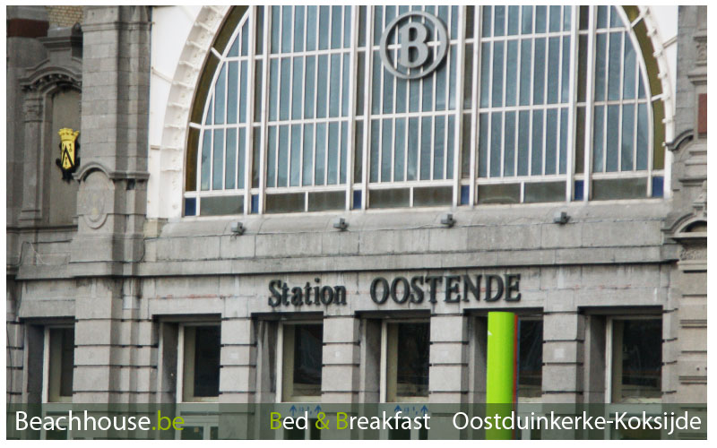 het treinstation oostende >>> de wegbeschrijving naar B&B Beachhouse Oostduinkerke