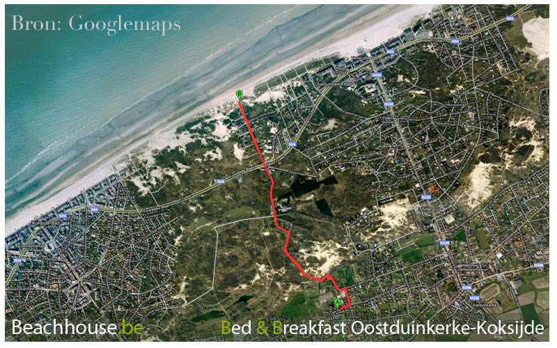 ligging beachhouse bb wegbeschrijving naar het strand